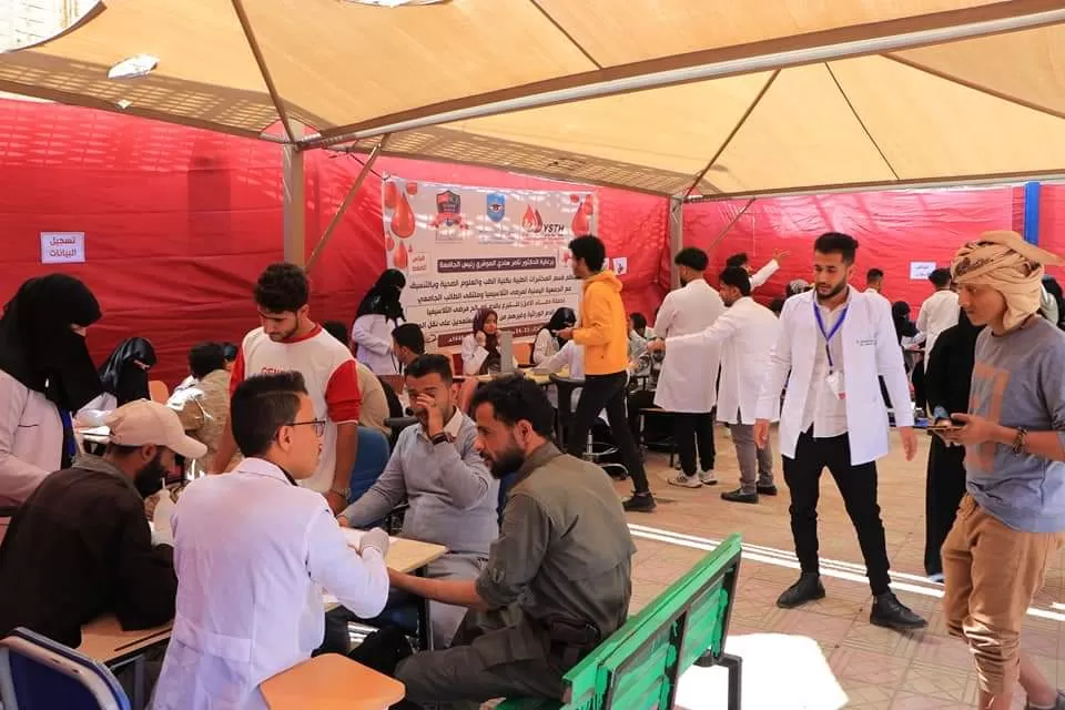 تدشين حملة التبرع بالدم في الحرم الجامعي لصالح مرضى الثلاسيميا وتكسرات الدم الوراثي