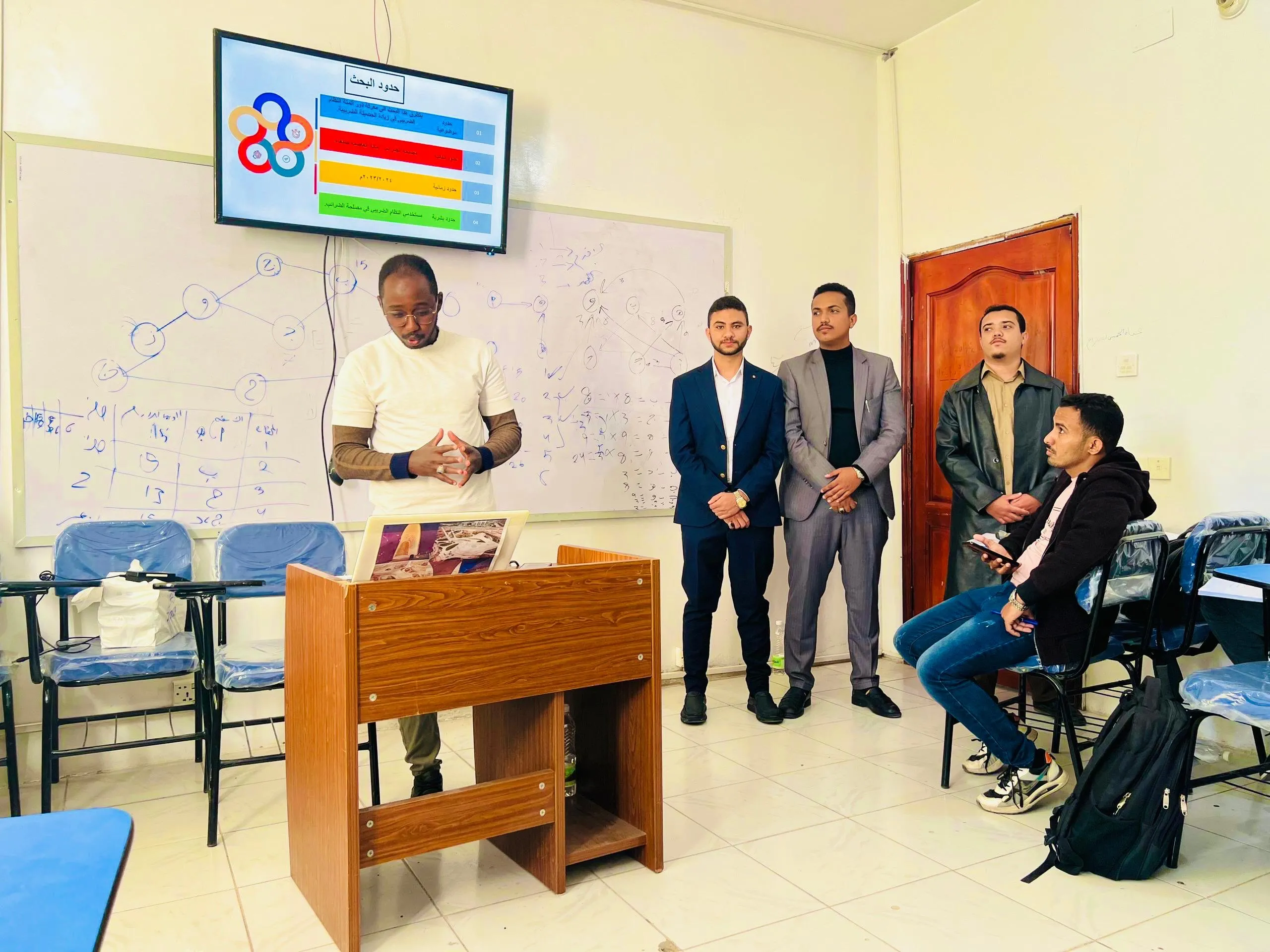 مناقشة الخطط الأولية لإبحاث التخرج  لطلاب قسم المحاسبة للعام الجامعي 1446ه‍