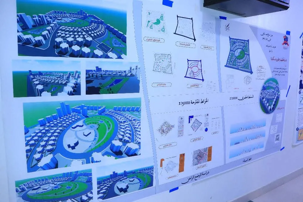 Discussing innovative scientific projects for architecture students in the urban planning course to re-plan neighborhood unit No. (445) in the capital, Sana’a.