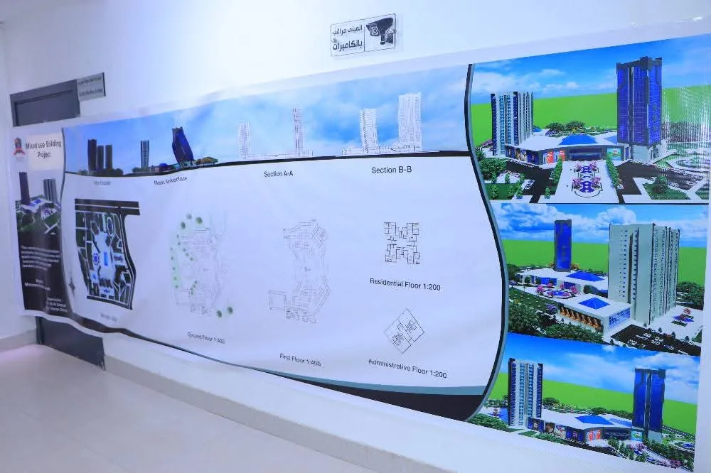 مناقشة مشاريع علمية لطلبة الهندسة المعمارية المستوى الثاني في مقرر تصميم معماري 3