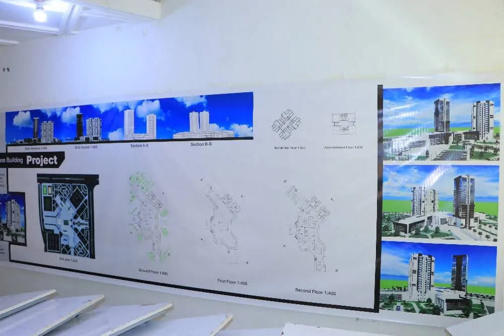 مناقشة مشاريع علمية لطلبة الهندسة المعمارية المستوى الثاني في مقرر تصميم معماري 3