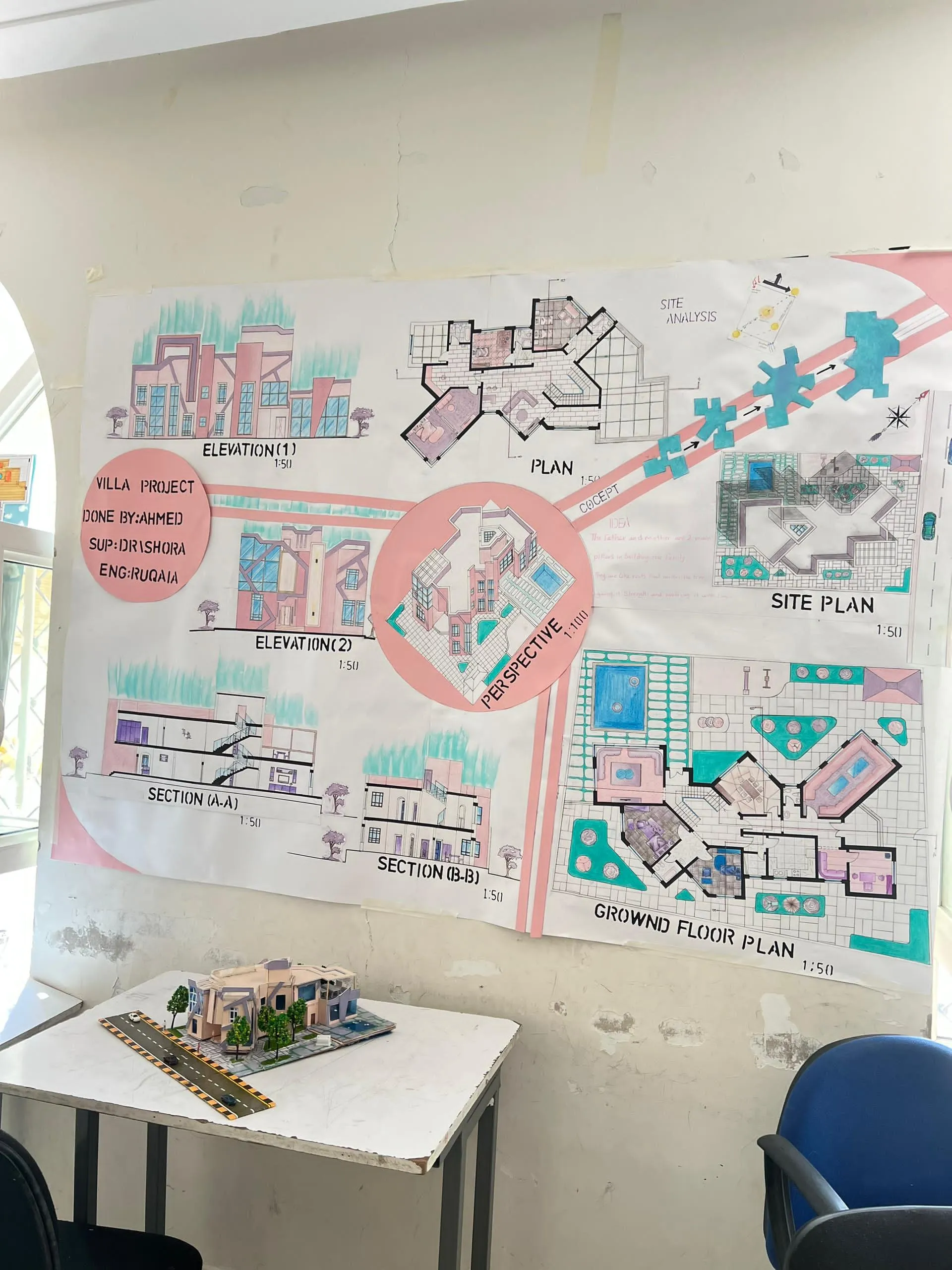 Promising creativity in the first steps of specialization... First-level architecture students submit their projects in the "Architectural Design 1" course.