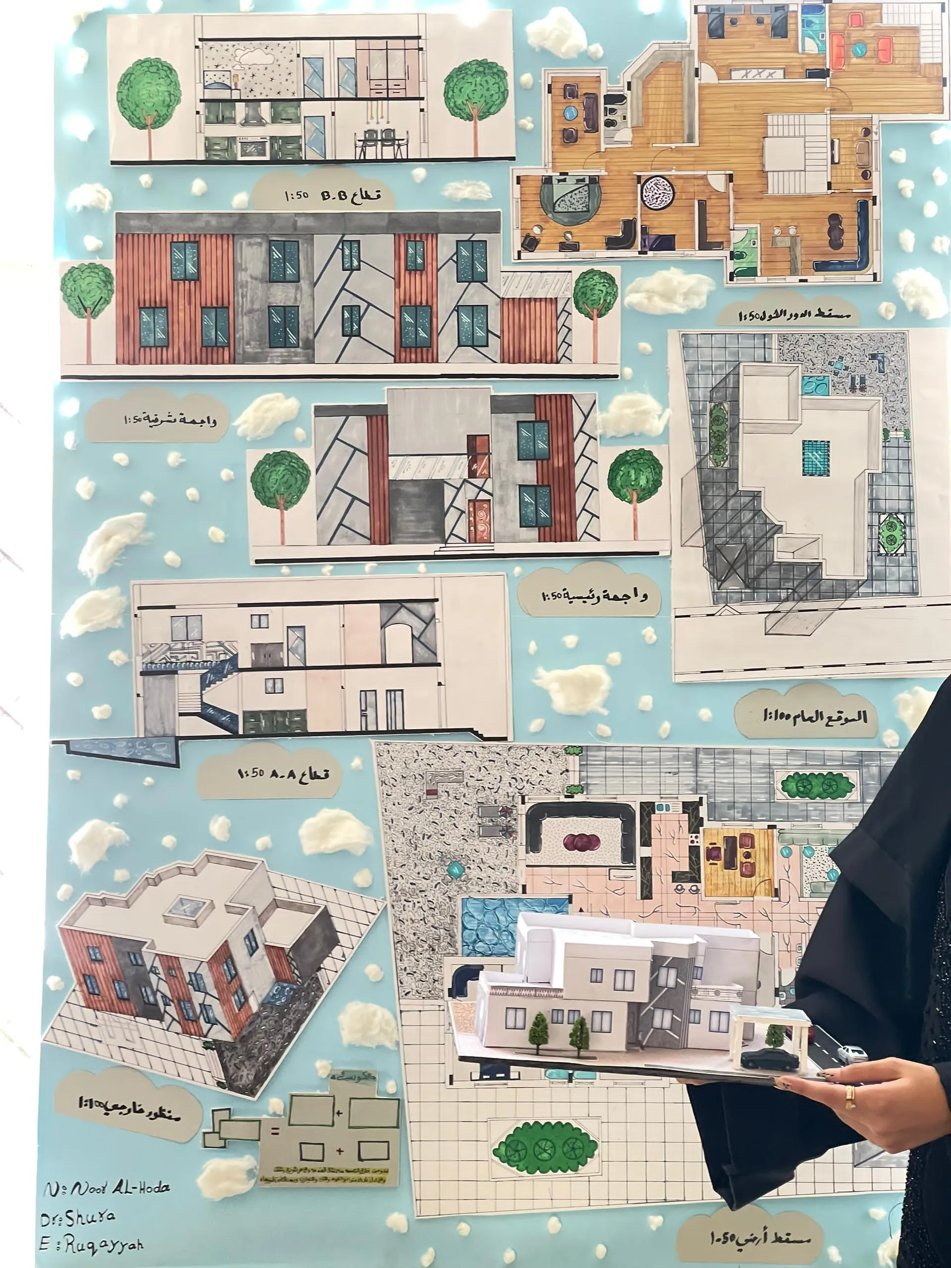 Promising creativity in the first steps of specialization... First-level architecture students submit their projects in the "Architectural Design 1" course.
