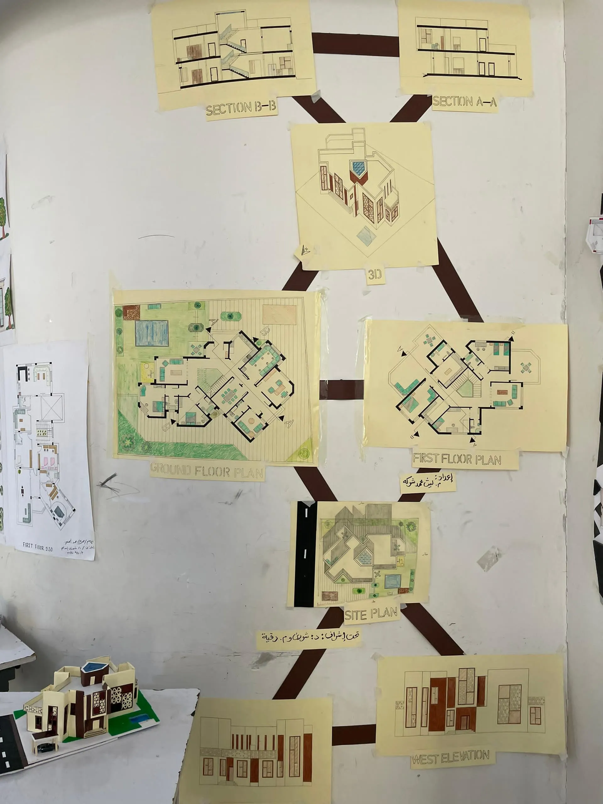 Promising creativity in the first steps of specialization... First-level architecture students submit their projects in the "Architectural Design 1" course.