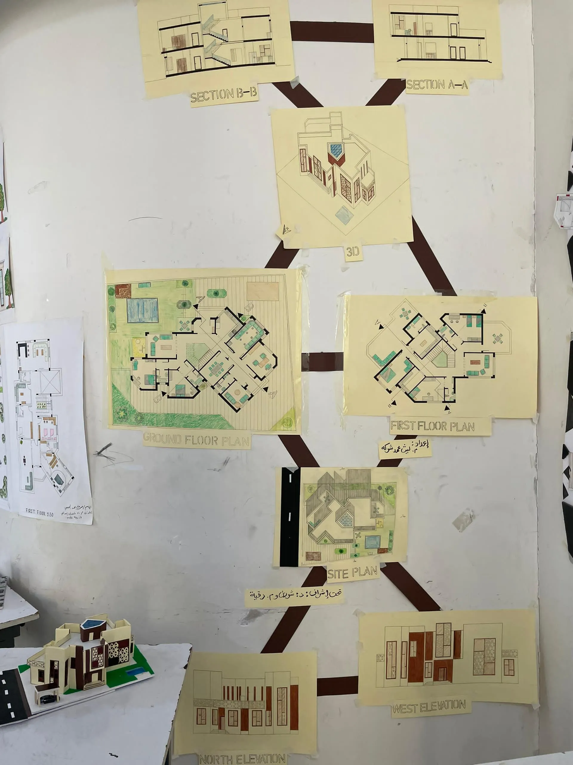 Promising creativity in the first steps of specialization... First-level architecture students submit their projects in the "Architectural Design 1" course.