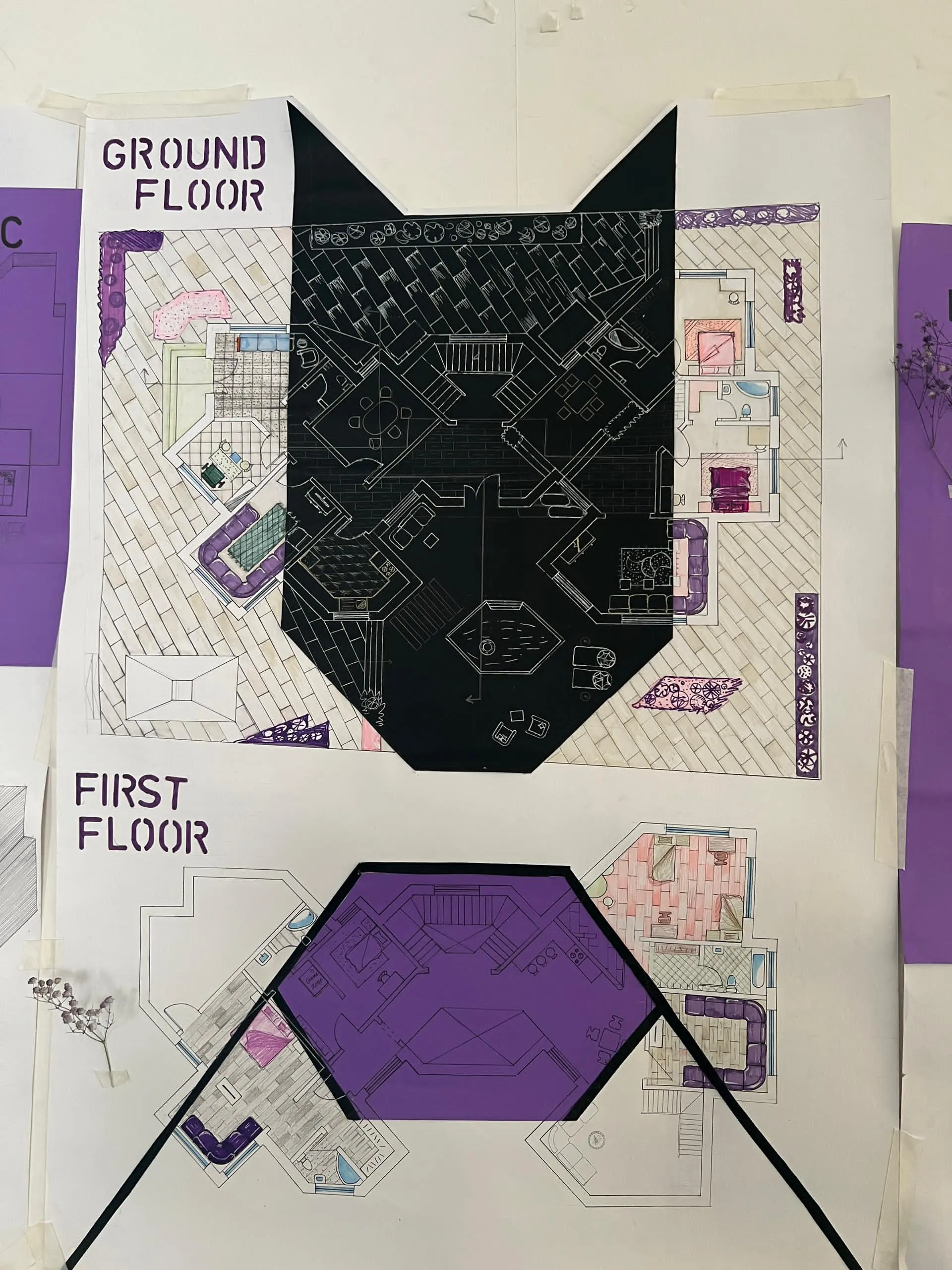 Promising creativity in the first steps of specialization... First-level architecture students submit their projects in the "Architectural Design 1" course.