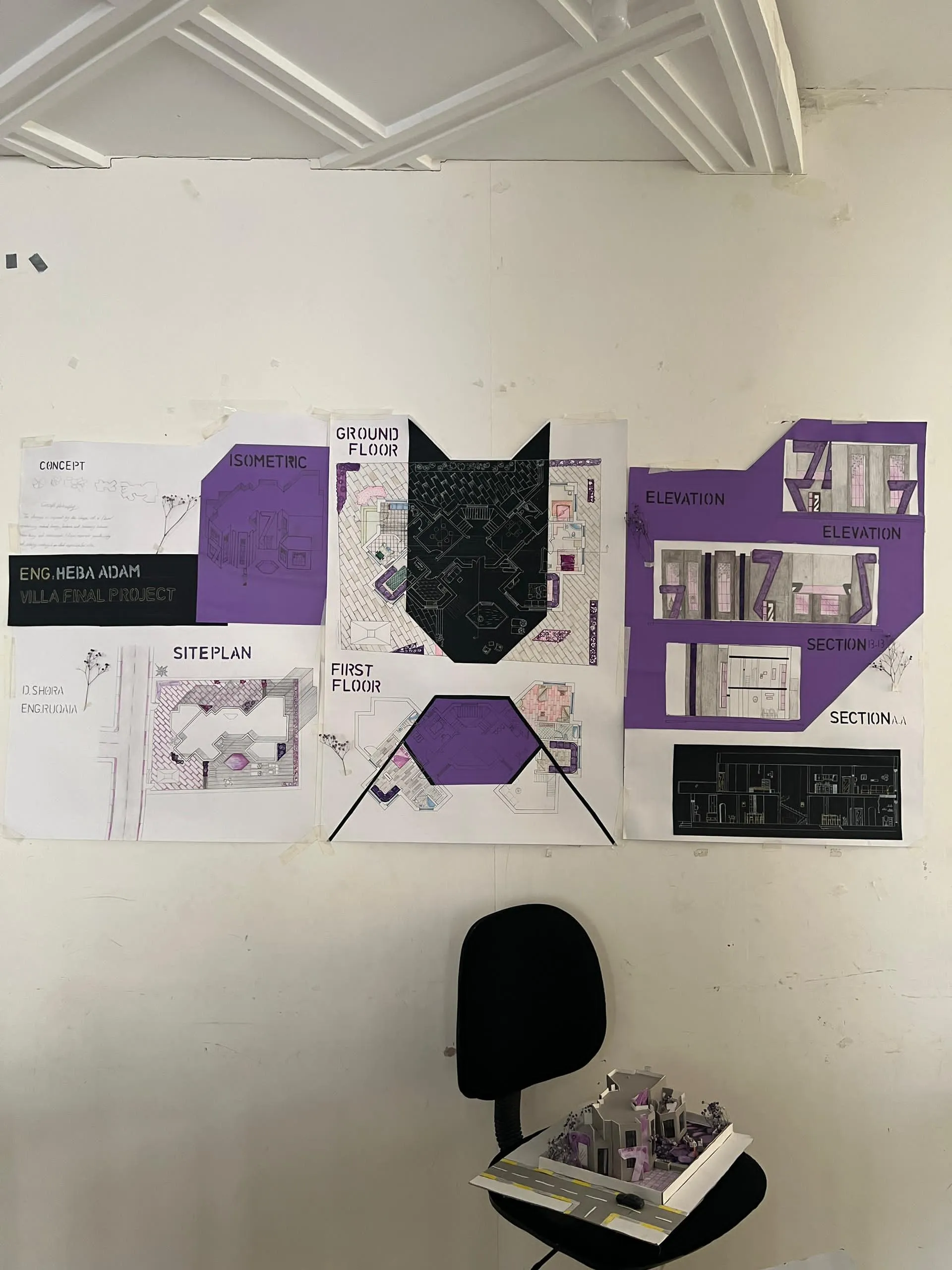 Promising creativity in the first steps of specialization... First-level architecture students submit their projects in the "Architectural Design 1" course.