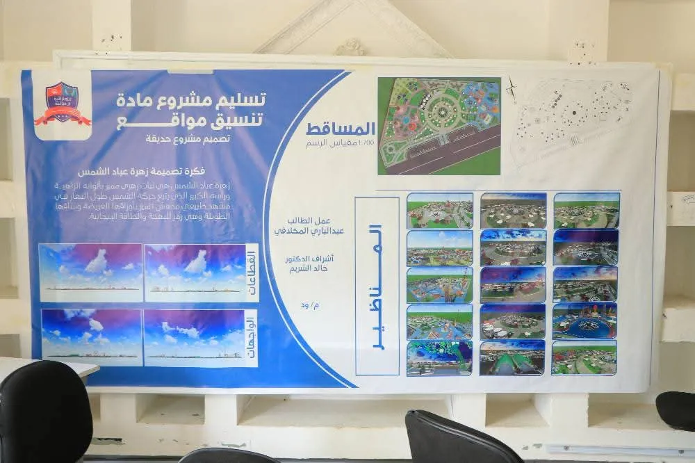 إبداع هندسي يعكس تميزاً أكاديمياً ومهنياً.. طلبة الهندسة المعمارية المستوى الثالث يعرضون مشاريعهم العلمية في مقرر تنسيق المواقع