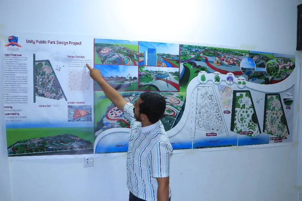 إبداع هندسي يعكس تميزاً أكاديمياً ومهنياً.. طلبة الهندسة المعمارية المستوى الثالث يعرضون مشاريعهم العلمية في مقرر تنسيق المواقع