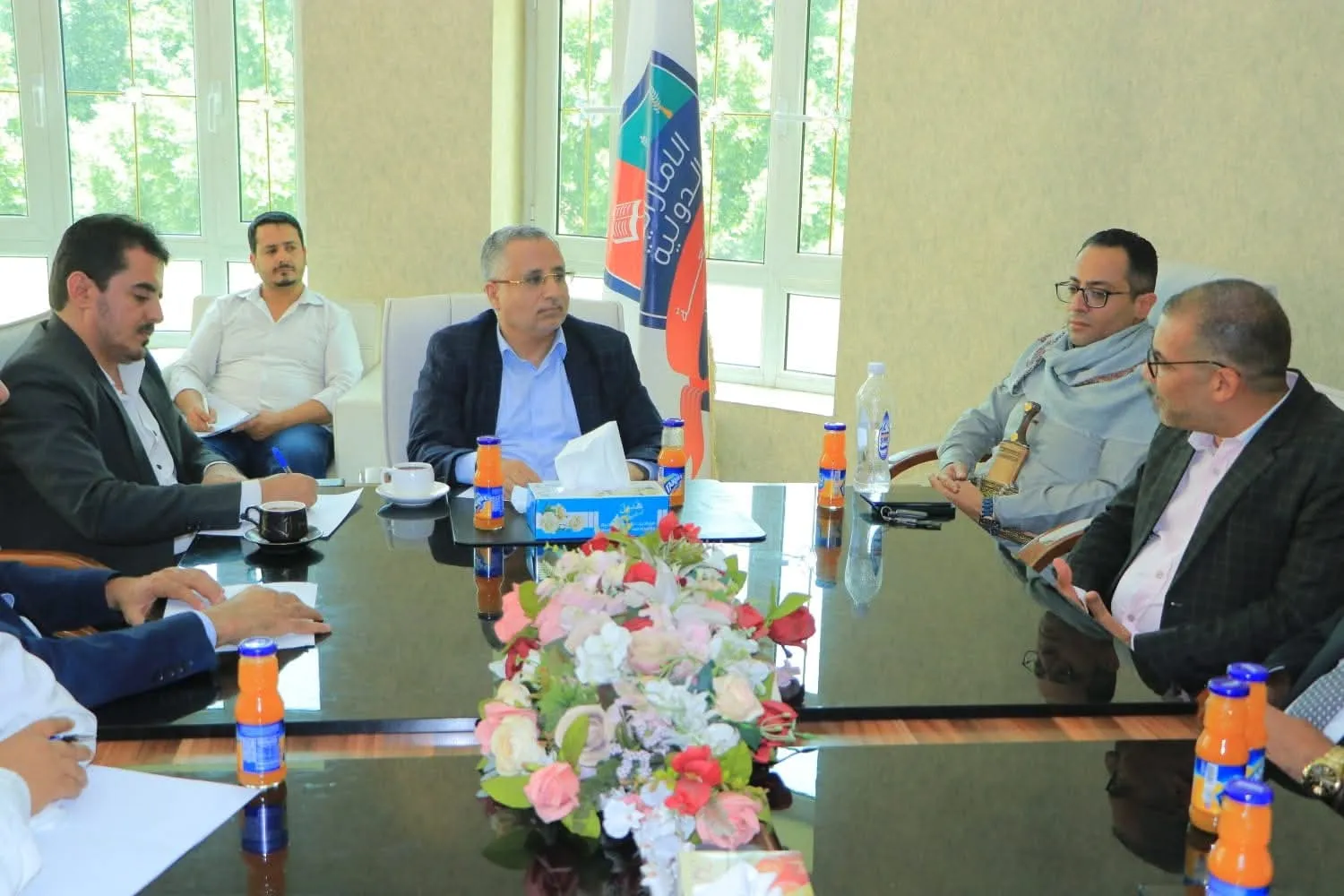 The university leadership held an expanded meeting with the College of Administrative and Financial Sciences staff to discuss the progress of the educational process and preparations for the academic year 1447 AH.