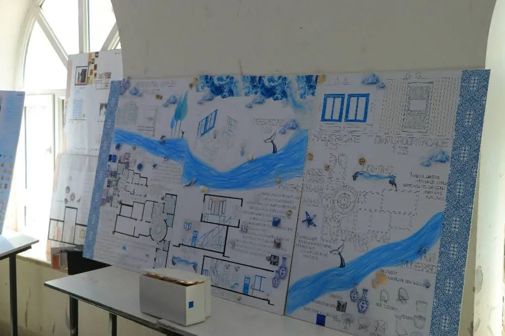 Interior design students showcase their creativity in a discussion of the projects in the "Interior Design 1" course.