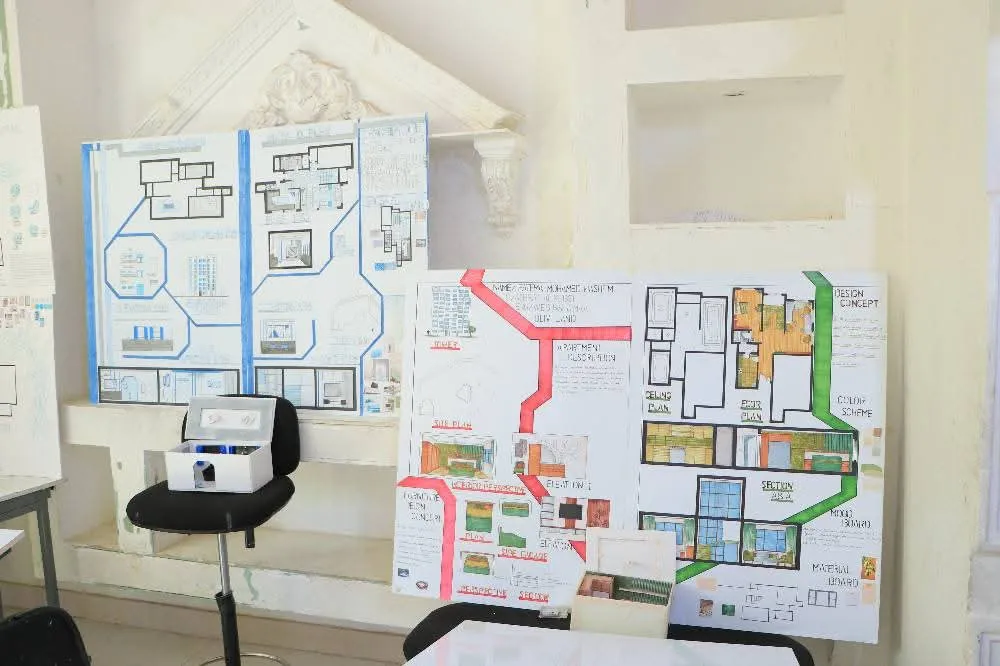 Interior design students showcase their creativity in a discussion of the projects in the "Interior Design 1" course.