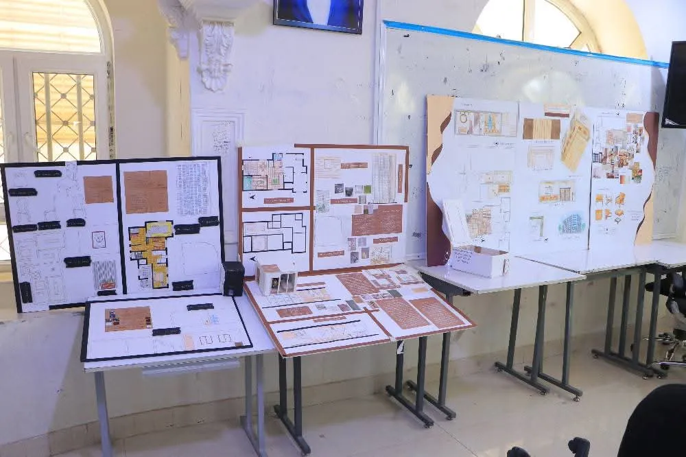 Interior design students showcase their creativity in a discussion of the projects in the "Interior Design 1" course.