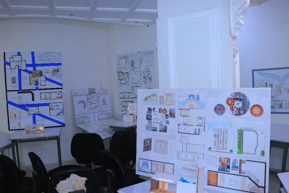 Interior design students showcase their creativity in a discussion of the projects in the "Interior Design 1" course.
