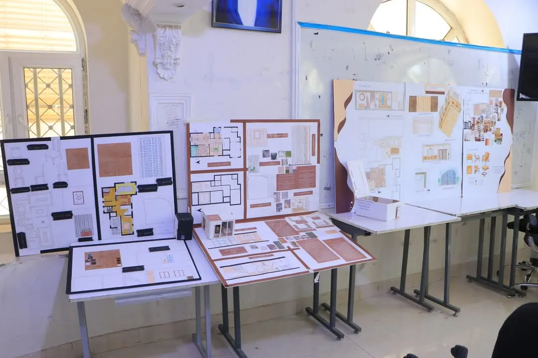 Interior design students showcase their creativity in a discussion of the projects in the "Interior Design 1" course.