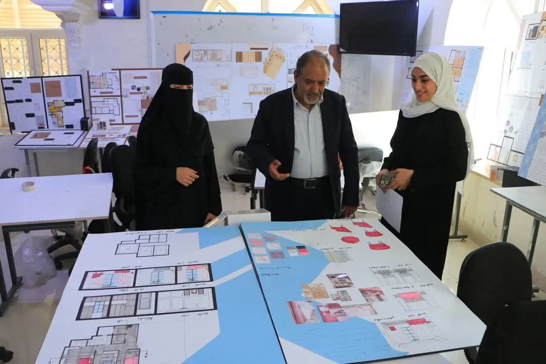 Interior design students showcase their creativity in a discussion of the projects in the "Interior Design 1" course.