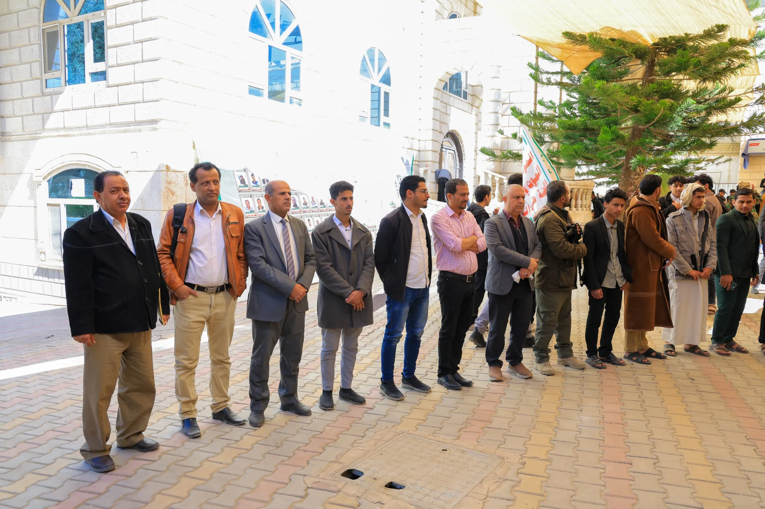 A massive rally by members of the Emirates International University under the slogan “Indeed, your Lord is ever watchful.”