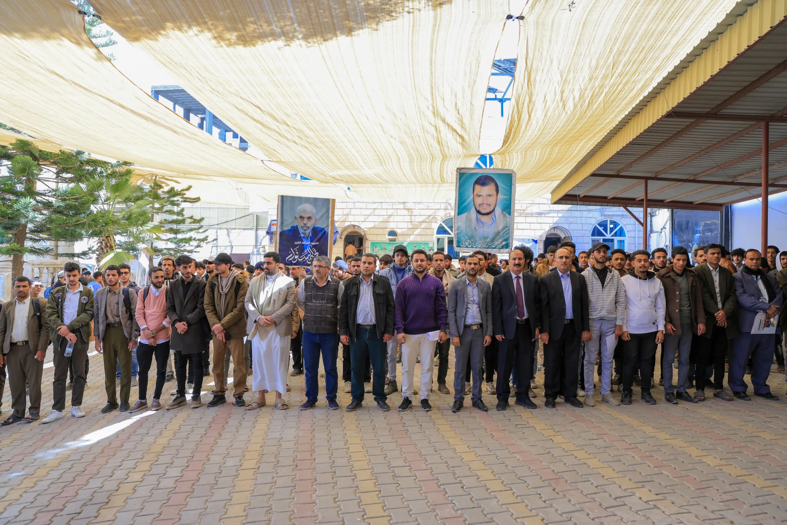 A massive rally by members of the Emirates International University under the slogan “Indeed, your Lord is ever watchful.”