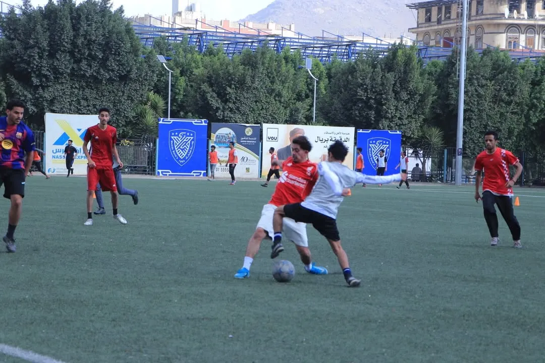 Intense competition on the second day of the Ramadan football league between university colleges