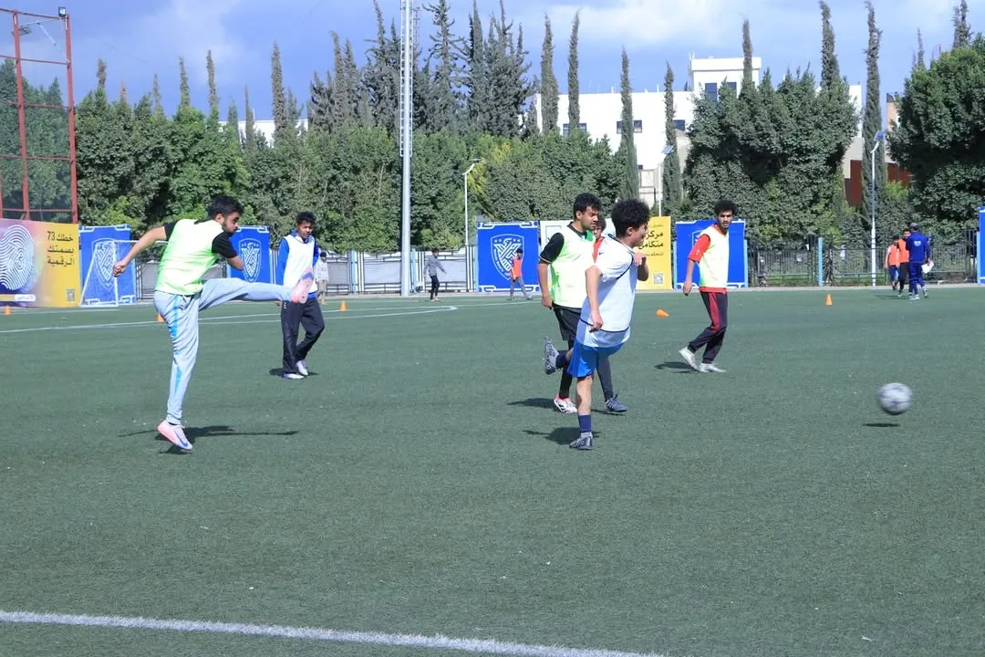 Intense competition on the second day of the Ramadan football league between university colleges
