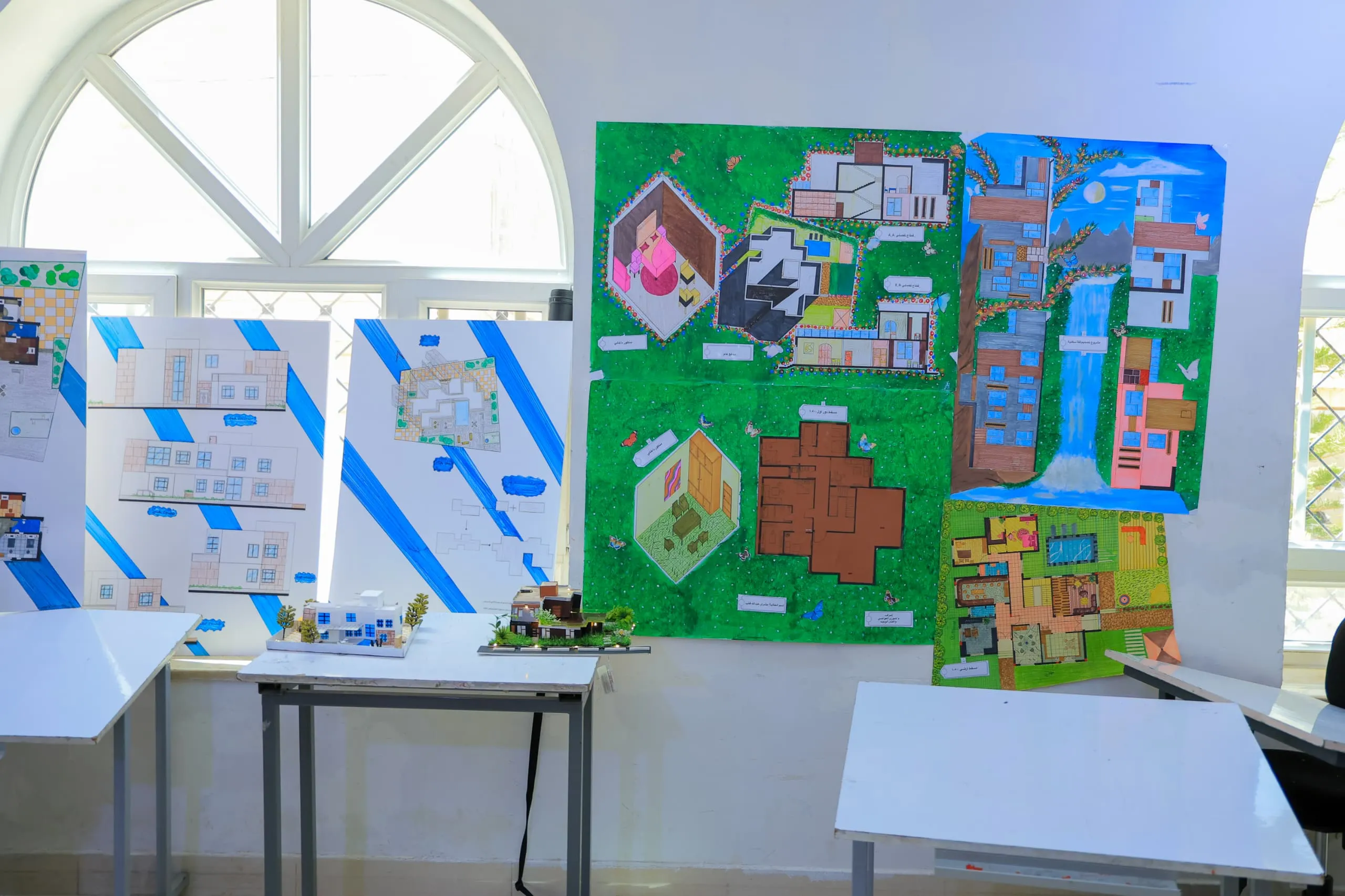 Promising innovations in the world of design: First-year students in the Interior Design Department present residential villa projects with an innovative, modern vision.