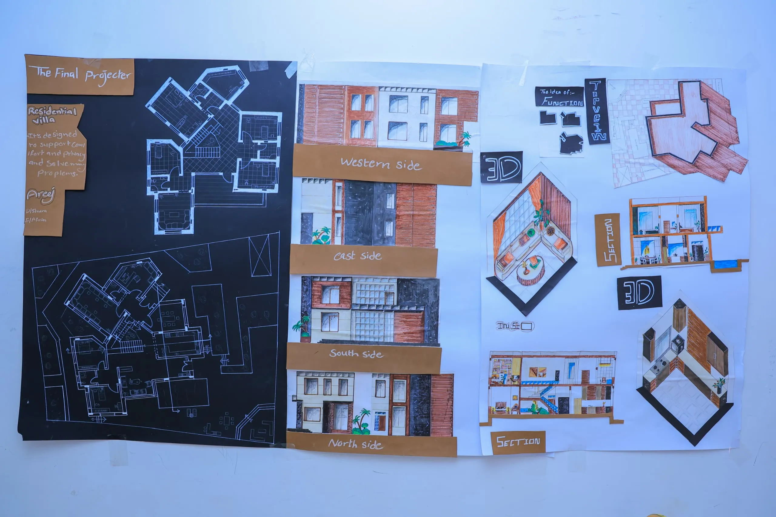 Promising innovations in the world of design: First-year students in the Interior Design Department present residential villa projects with an innovative, modern vision.