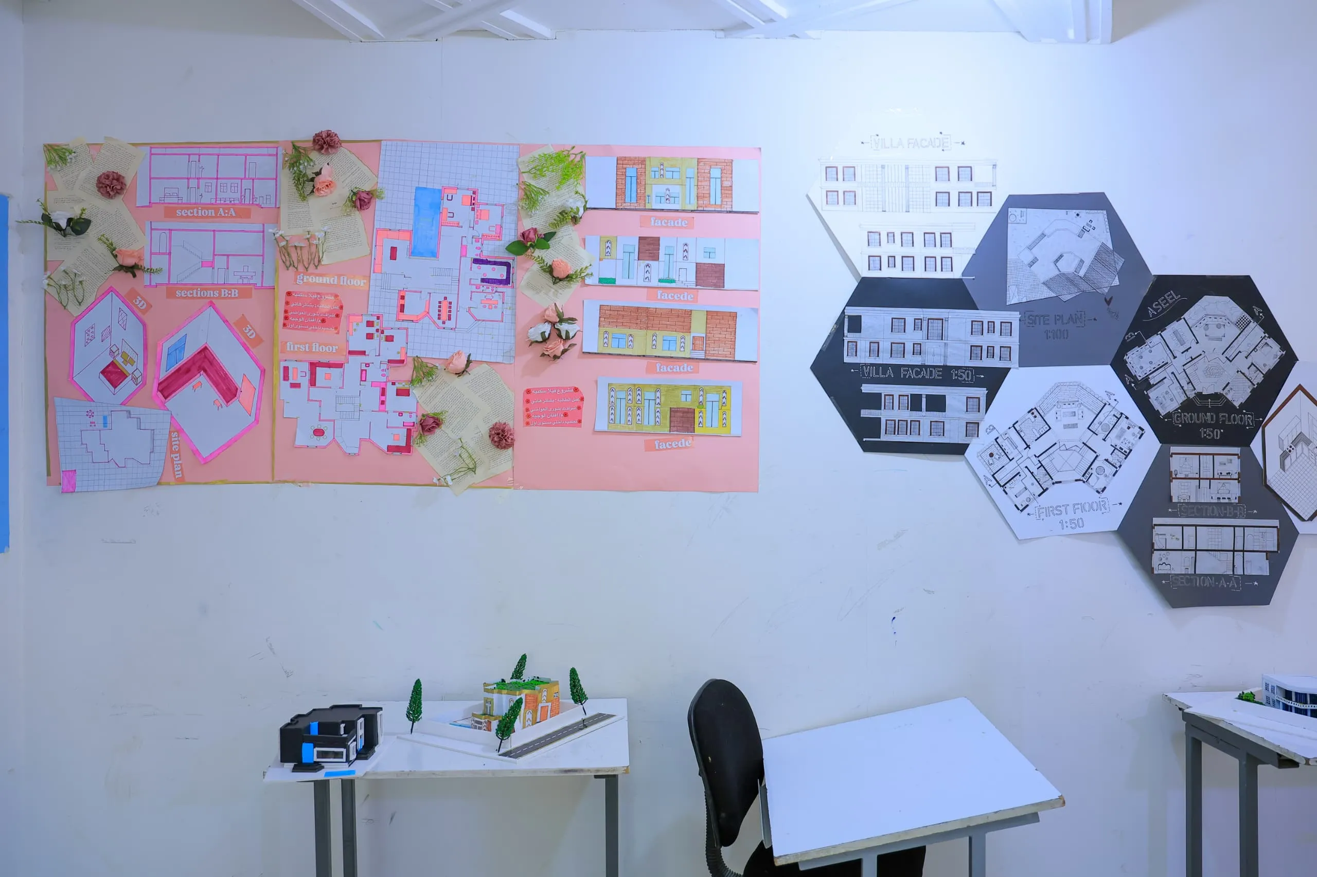 Promising innovations in the world of design: First-year students in the Interior Design Department present residential villa projects with an innovative, modern vision.