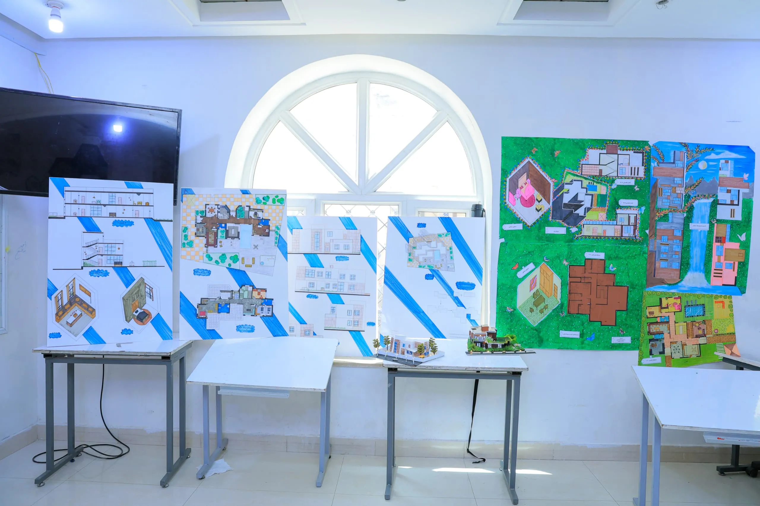 Promising innovations in the world of design: First-year students in the Interior Design Department present residential villa projects with an innovative, modern vision.