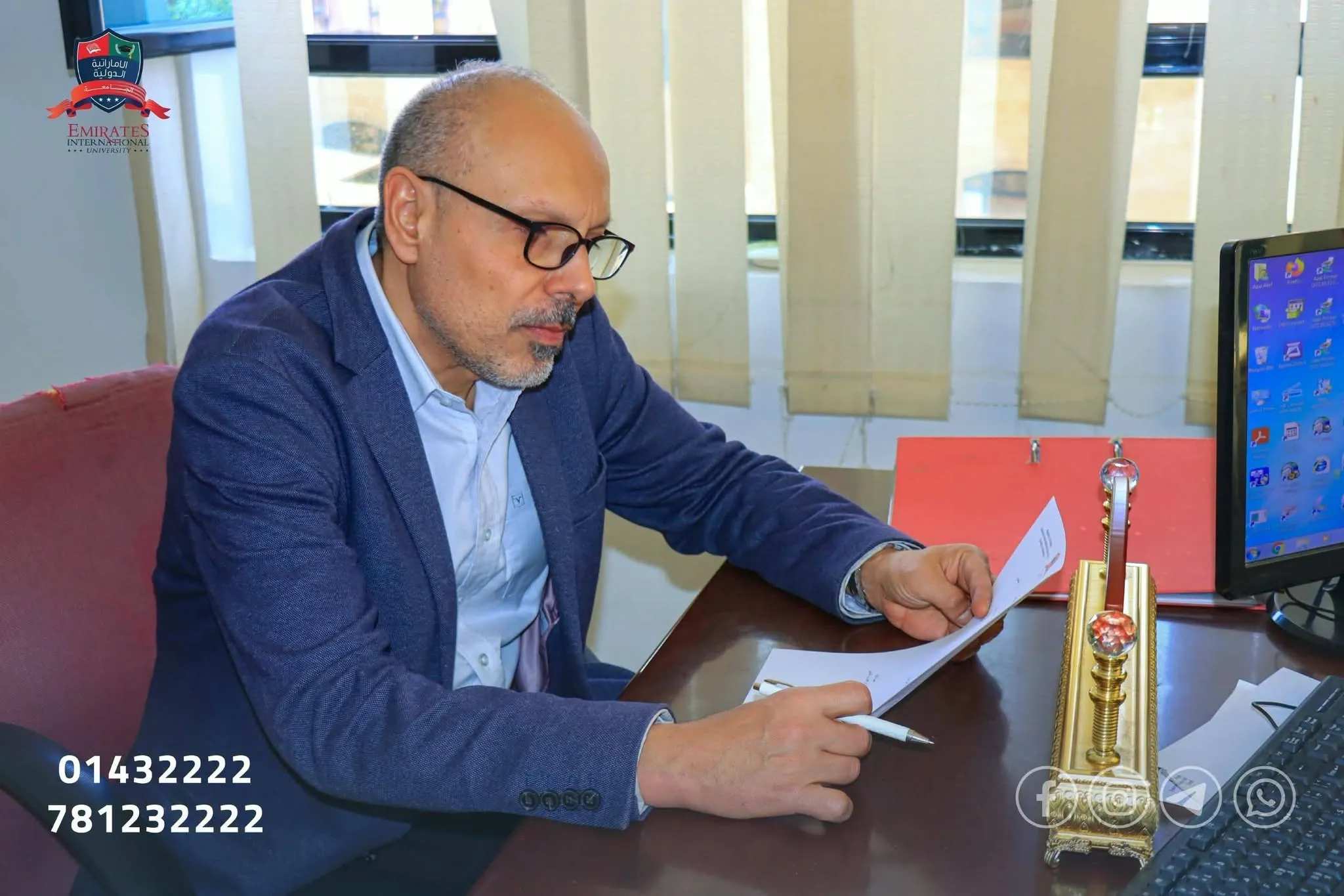 نائب رئيس الجامعة الإماراتية الدولية يتفقد سير اختبارات نهاية الفصل الدراسي الاول بكلية طب الاسنان.