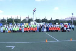 The Ramadan football league between university colleges was launched in a uniquely enthusiastic atmosphere.